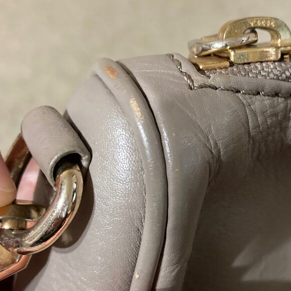 REBECCA MINKOFF TAUPE LEATHER GOLD STUD CROSSBODY BAG( ASIS) - Picture 16 of 16
